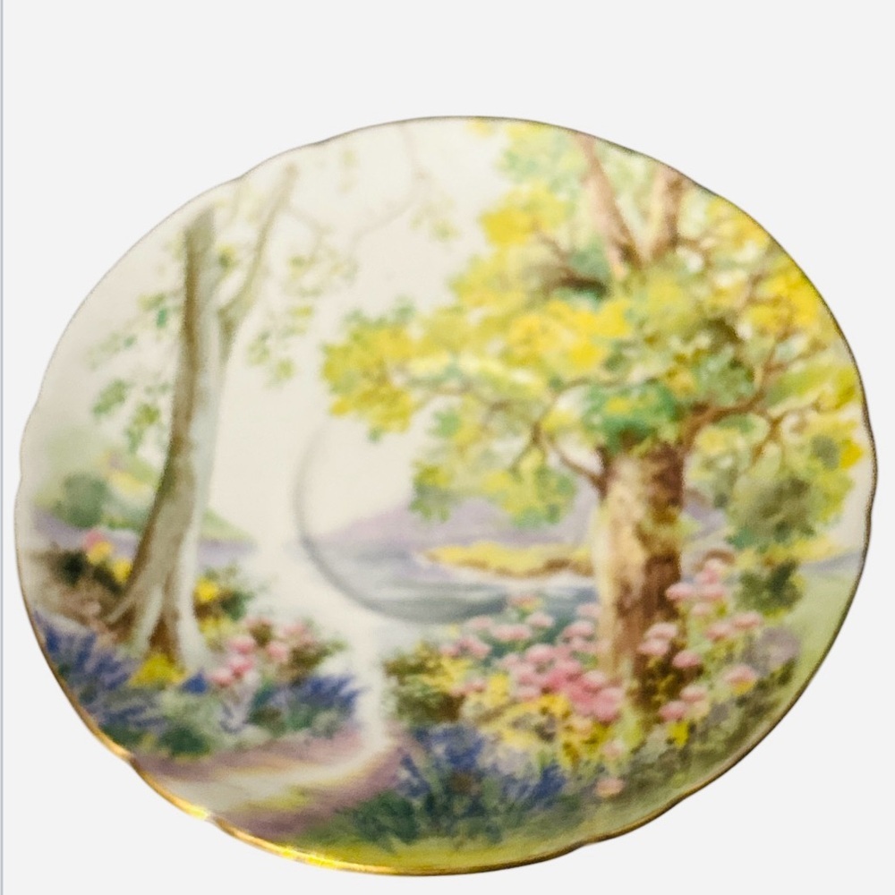 Shelley Woodland Saucer #13348 – Gold Trim Fine Bone China England